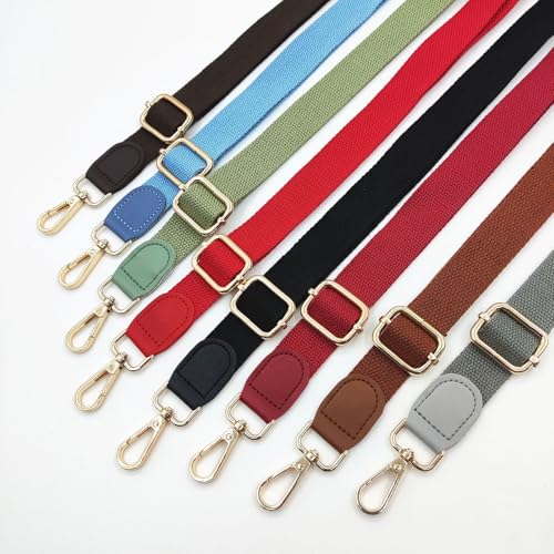 Adjustable Solid Color Purse Strap, 1inch Crossbody Strap Replacement for Women Men - color: Brown