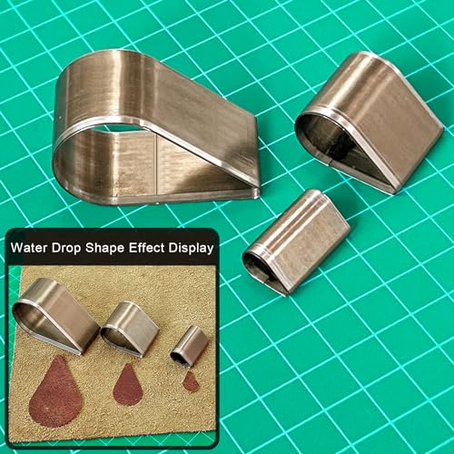 9 Pcs Leather Hole Cutter Tool Set, 3 Sizes Heart Star Water Drop Cutters Tools Kit High Carbon Steel Heart Die Cutters, Leather Hole Punch Cutting Dies Kit for DIY Leathercraft - style: 9 Pcs Heart+Ster+Teardrop