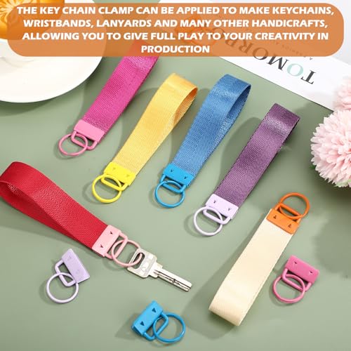 Landical 50 Pcs Key Fob Hardware Set 1 Inch with Rings for Wristlet