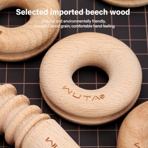 WUTA Wood Leather Edge Burnisher Leather Polished Grinding Set Updated Smooth Grooves Leather Edge Slicker Leathercraft Tools(Doughnut) - color: 2 nd, size: 1 Pack Doughnut