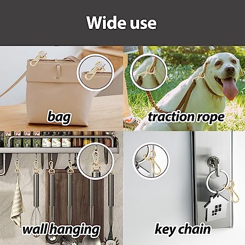 2Pcs Snap Hook Swivel Clasp Set - 1/2 Inch Detachable Carabiner Hooks with Screwdriver - D Ring Keychain Clips - Bag Strap Hardware for Purses, Crossbody Bags, Key Fobs, Pet Collars - color: gold, size: 1/2 inch