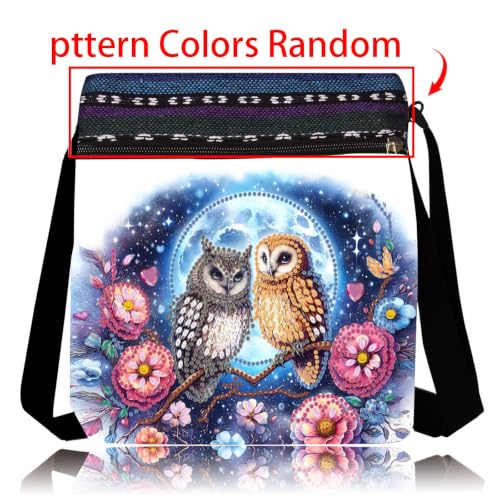 LSQFS 5D Diamond Art Crossbody Purse, DIY Diamond Art Kits for Adults Mosaic Handcraft Canvas Bag for Women, 8.5x8.7x0.39 Inch Lightweight Adjustable Shoulder Bag for Beach, Travel and Everyday - color: Red
