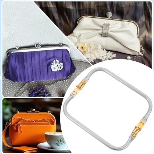2PCS 8" Clutch Clasp Frame, Metal Purse Frame, Rectangle U-Shaped
