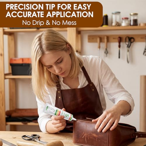 Leather Glue, 60g High Strength Special Leather Adhesive Clear Flexible Craft Repair Waterproof for Sofas, Car Seats, Purses (1 Pack)