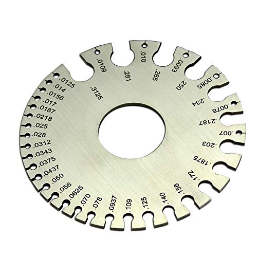 RIVERWELD Round Cable Thread Sheet Stainless Steel Wire Gage | Welding Gauge for Measuring Paper Leather Wood Thickness and Hardware Wire Diameters