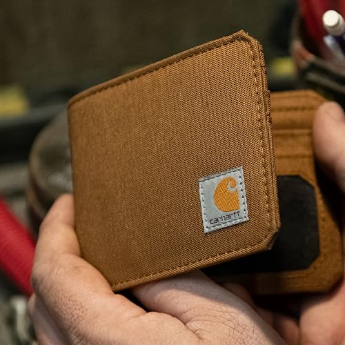 Carhartt Nylon Duck Bifold Wallet Black | Mens 700D, Wallets, RFID-Blocking with Trifold and Front Pocket Options - color: Black (Bifold)