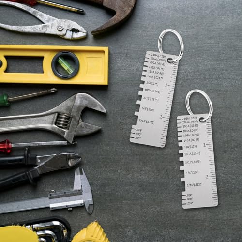 4pcs Gauge Metal Sheet Thickness Gauge Metal Gauge Tool Stainless Steel Thickness Gauge One Sided Material Wire Thickness Gauge Plated Size Inspection Tool