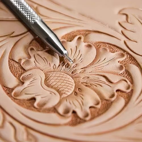Leather Stamps Oval Seeder Stamp Set 3Pcs Professional Stainless Steel Stamping Tools for DIY Leathercraft