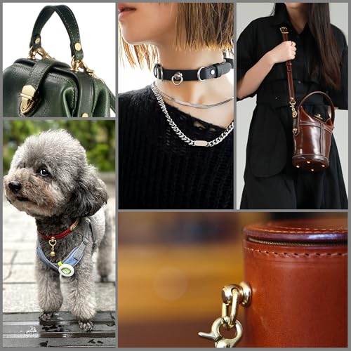 Notgia 4Pcs D Rings for Brass Rivets, Leather Rotatable Strap Hardware, Ball Button Studs, Chicago Screws - Handbag Purse Repair, Dog Collar, Leather Crafts (Silver) - color: Silver