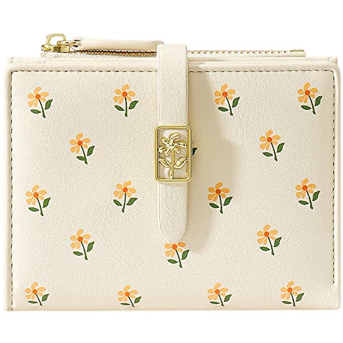 YINHEXI Women's Wallet, Faux Leather, Off White, Water Resistant, 5 Card Slots, 1 Cash Slot, 1 ID Window, 1 Zipper Coin Pocket, Portable, Fashionable, 4.53.71.2 Inch - color: Off White