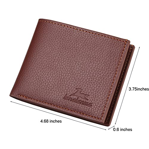 Slim Wallet for Men with Coin Purse, Minimalist Wallet with Zipper, Bifold Mens Wallets with Credit Card Holder, PU Leather Men's Wallet with Money Clip, Carteras Para Hombres (BROWN) - color: BROWN