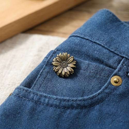 ARTIBETTER 10 Sets Antique Snaps Button Bronze Vintage Metal Snap Leather Fastener Flower Sewing Snaps for Handbag Purses Bags Clothes Leather Sewing Craft DIY