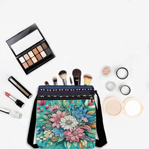 LSQFS Diamond Painting Crossbody Bag, DIY 5D Diamond Art Kits for Adults, PU Leather Art Bag with Adjustable Strap, Flower Pattern Gem Art for Adults, Craft Kits for Adults Women - color: Flowers 5