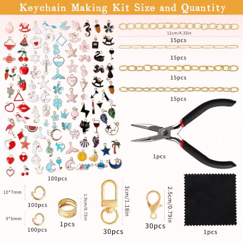 SUTROMA 423Pcs Lip Gloss Charms Keychain Making Kit - color: Kind1