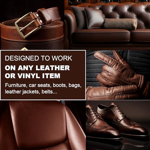 STARTSO WORLD Leather Recoloring Balm, Tan Leather Repair Kit for Furniture, Leather Dye, Leather Color Restorer for Couches, Leather Couch Paint | Repair, Restore Faded & Scratched Leather