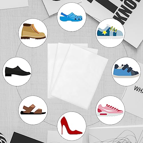 200 Pcs Dust Proof Shoe Bag Drawstring Storage Bag Non Woven Fabric Handbag Shoe Covers for Travel Breathable Pouch Portable Storage Organizer for Purse Boot, 11.81 x 15.75 Inch(White)