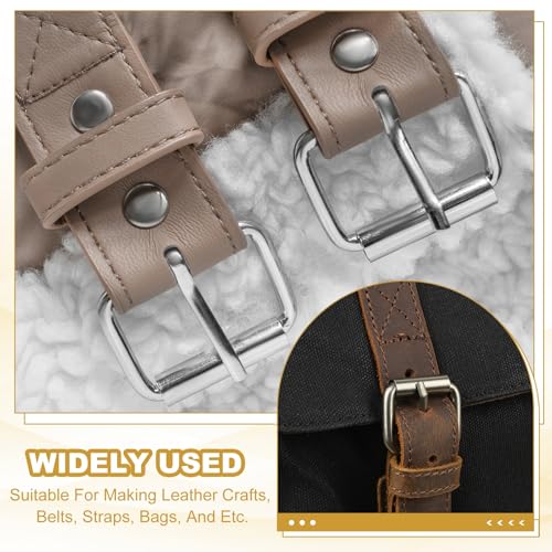 PATIKIL Metal Roller Buckle, 10Pcs 1.5 Inch (38mm) Belts Hardware Multi-Purpose Pin Buckles for Bags Leather Belt Strap DIY Crafts Dog Leash, Black