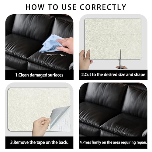 Self Adhesive Leather Repair Patch,8x12 inch Vinyl Repair Kit,Leather Repair Kit for Furniture,Car Seat,Couch,Office Chair,2 Pcs Beige - color: Beige, size: 8*12inch