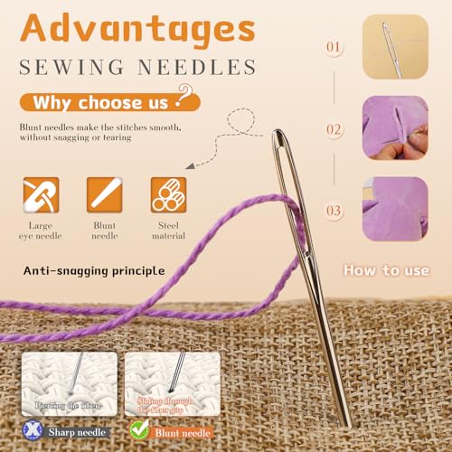 TLKKUE 12 Pcs/3 Sizes Large-Eye Blunt Needles, Steel Yarn Needle Silver | Tapestry Needle with Needle Threader for Sewing Crochet Knitting Embroidery (Silver 2.08in/2.36in/2.76in) - color: Silver, size: 3 sizes/12 pcs