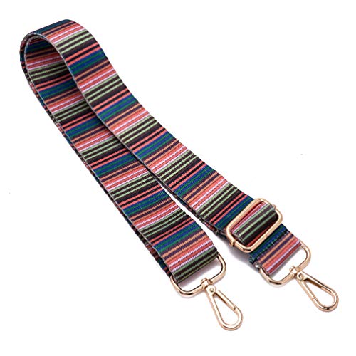 ZOOEASS Wide Shoulder Strap Adjustable Replacement Belt Crossbody Canvas Bag Handbag - color: Color Bar, size: EXTRA LONG:66.9"(170cm)Wide:1.4"(3.5cm)