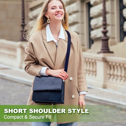 YELARXI Leather Purse Strap Replacement PU Short Bag Handles with Silver Lobster Buckles, 13 Inch Length Fit for Handbags Shoulder Bag Accessories - Rectangle (2Pack, Warm White) - color: Warm White/Silver, size: 13 inches