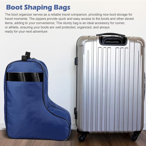 1 Pc Boot Bags for Cowboy Boots Portable Storage Bag for Travel Long Tube Shoes Bags Men Tall Shoe with Handle for Home (Dark Blue) - color: Dark Blue