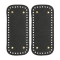 PATIKIL 7.9 x 3.5inch Leather Bag Bottom, 2 Pcs PU Leather Bag Bases Purse Making Knitting Rectangle Crochet Bottom Shaper Pad with Holes Durable for Crochet DIY Handbag Tote, Black - color: Black