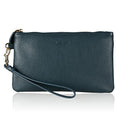 befen Genuine Leather Wristlet Clutch RFID Blocking Bag Cell Phone Purse | Cell Phone Wristlet Clutch for Women, Small Wallet Purses with RFID Blocking Card Slots - color: Dark Teal Blue