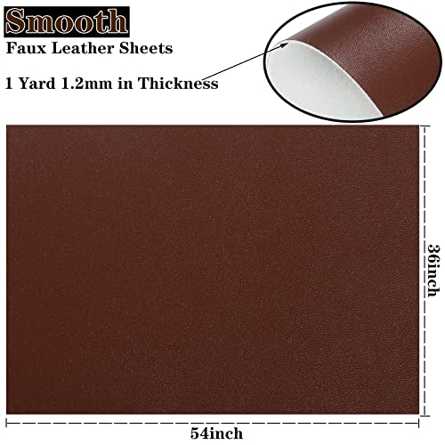 CDY Marine Vinyl Faux Leather: Soft Waterproof Faux Leather Fabric 54"x 36" | Durable Easy to Cut Marine Vinyl Leather - Upholstery Fabric for Making Crafts DIY Upholstery Boat Car Sofa (Dark Brown) - color: Dark Brown
