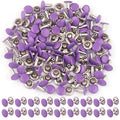 9mm Purple Tubular Double Cap Rivets - Metal Button Round Rivet,Rivet Studs for Purse Bags Handbags Shoes Belts Leather Craft Repair (Purple 50pcs) - color: Purple 50pcs