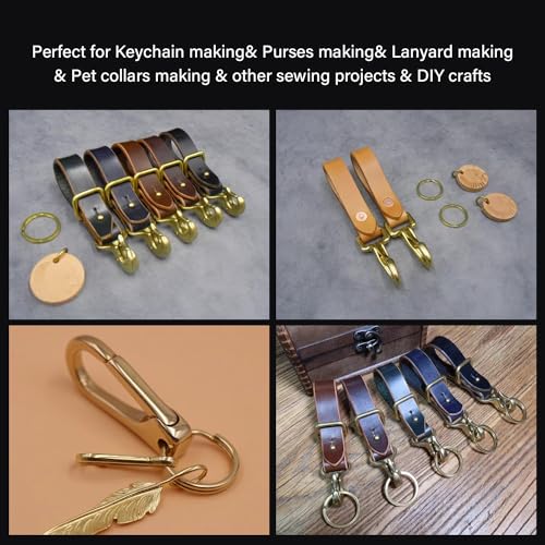 WUTA Solid Brass Trigger Snap Hooks Lobster Clasps Swivel Trigger Snap Hooks for Straps Bags Belting Leathercraft Heavy Duty Clips - color: 5PCS, size: 4# 48*17mm inner