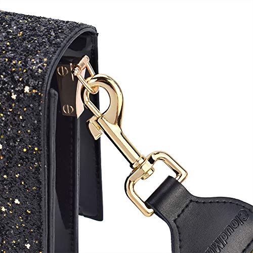 CLOUDMUSIC Handbag Strap Replacement Shoulder Crossbody Strap Purse Strap for Women Girls - color: Black