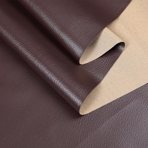 Marine Vinyl Upholstery Faux Leather Fabric, 2 Yards Coffee | Marine Grade Faux Leather Vinyl by the Yard, Waterproof, Soft & Durable, for Boat, Furniture Upholstery, DIY Sewing Crafts - color: Coffee, size: 2 Yards 55" x 72" (Pre-cut)