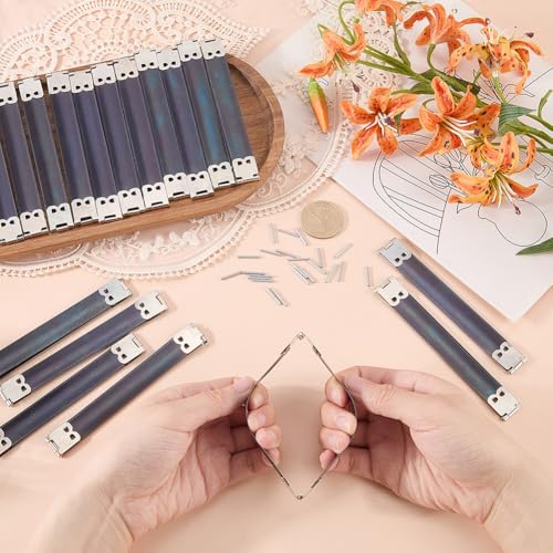 20PCS Metal Internal Flex Frame Kiss Lock Clasp 4.33 Inch Silver Iron Retro Handbag Hinged Clutch Frames Spring Clip Hook for DIY Sewing Craft Wallet Bag Coin Purse Making Carpet - size: 4.33 inch