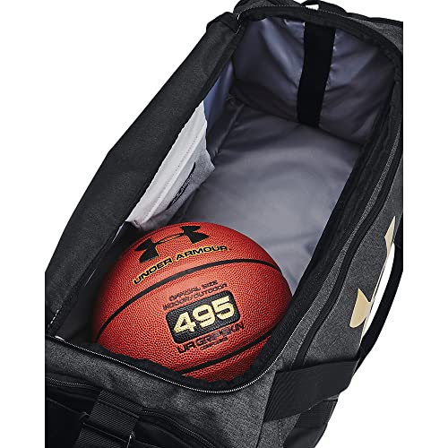 Under Armour Undeniable 5.0 Duffle - color: Black Medium Heather (002)/Metallic Gold, size: Small (40L)