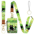 Cat Hidden Among the Flowers 2-in-1 ID Badge Holder & Lanyard Wallet for Teachers,Nurse,Professionals-Cute Zippered Coin Pouch,Removable Wristlet & Neck Lanyard,5 Card Slots Stylish Work 3 - color: Cat Hidden Among the Flowers 3