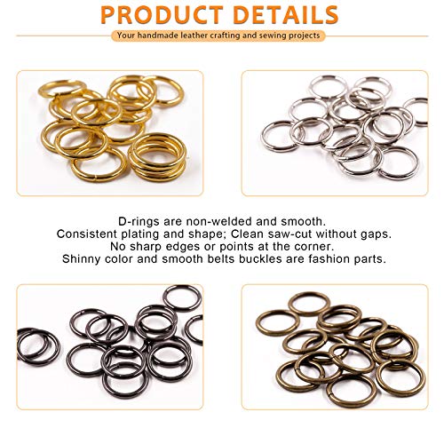 1 inch 25mm Metal Belt Buckle Hardware Assortment Webbing Strap Loops Clasp for Belt Craft DIY Accessories - style: O Rings