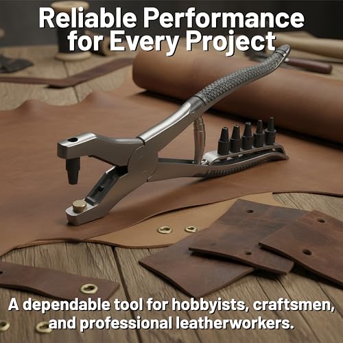 SE 8.75-Inch Stainless Steel Leather Punch Pliers with Replaceable Screws - Model 7926LP