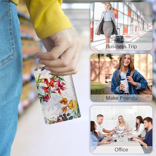 Business Card Holder，PU Leather Business Card Case Color Printing Pattern Card Holder Wallet，Pockets Magnetic Credit Card Holders for Men and Women - Flamingo - color: Deep Pink