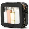 Aveniee Mini Clear Makeup Bag, Small Cosmetic Bags Travel Toiletry Pouch Organizer, TSA Approved Make up Case with Zipper, Car Bag for Essentials,Black - color: Black, style: Mini Chic