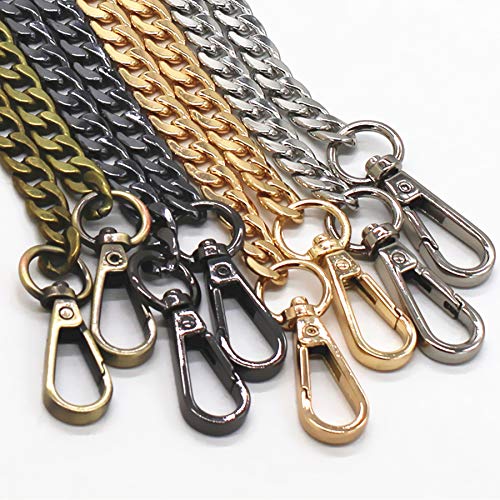 55" Gold Purse Chain Strap Replacement for Crossbody Bag Handbags | DIY Iron Flat Chain Strap with Metal Buckle for Purse, Crossbody Bag, Shoulder Handbags, Bucket Bags - color: Gold, size: 55"