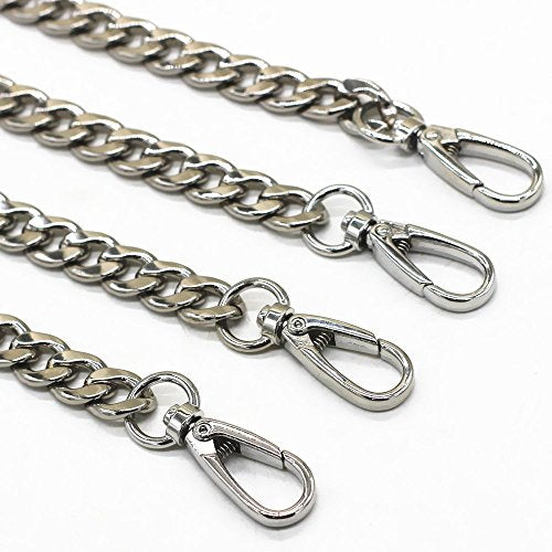 4PCS 7.9" Iron Flat Silver Purse Chain Strap Replacement for Clutch Bags - color: Silver, size: 7.9"