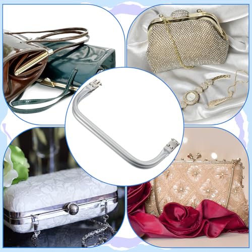 2PCS 8" Clutch Clasp Frame, Metal Purse Frame, Rectangle U-Shaped