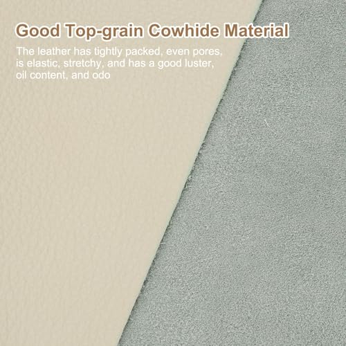 uxcell Genuine Leather Sheet, 11.8" x 11.8" Natural Distressed Cowhide Full Grain Leather Pieces, Pre Cut Sheets for Crafting, Sewing, Tooling, Sheath Making, Beige - color: Beige