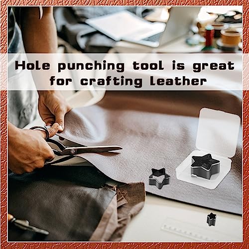 8 Pcs Leather Cutter Tool, Leather Punch Set Hollow Punching Tools | 8 Pcs 20 25 30 35 40 45 50 55mm High Carbon Steel Multiple Shapes Leather Punching Tool for Diy Cutter Craft Punching Die Set - size: 8 Pcs Star