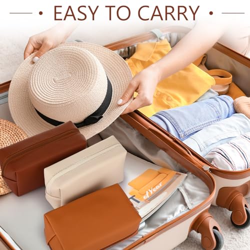 Sanwuta 9 Pcs Makeup Bags Bulk Toiletry Case,Brown Series - color: Brown Series
