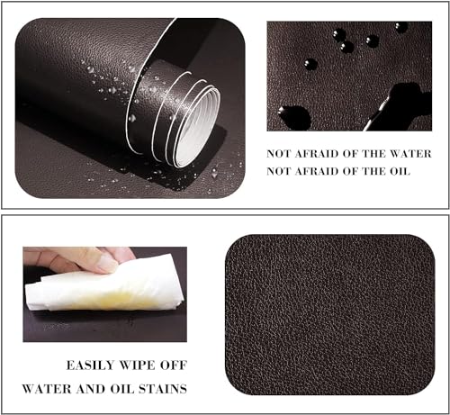 Leather Repair Patches, Self Adhesive Vinyl for Couches Furniture - color: Dark Brown, size: 3.5X79 inch