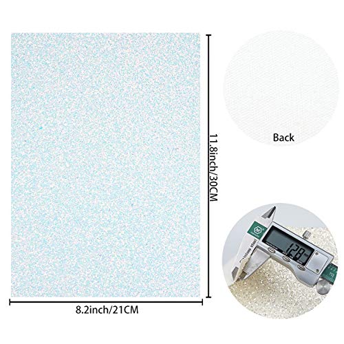 8 Pieces 8x12 Inch White Series Faux Leather Sheets Including 6 Kinds Leather Sheets for Leather Bows and Earrings Making - color: White