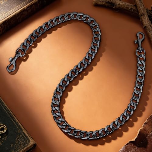 Purse Chain Medium Size Metal Bag Strap Extender Charm Replacement | Flat Links Accessory - color: Black
