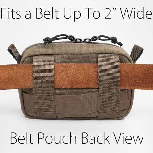 Belt Pouch for Men Women YKK Zippers EDC Pouch, Belt Bag Waist Pack for Hiking, Water Resistant, Waxed Canvas, Olive - color: Olive Medium